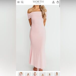 Worth Collective Strapless Pink Maxi Dress